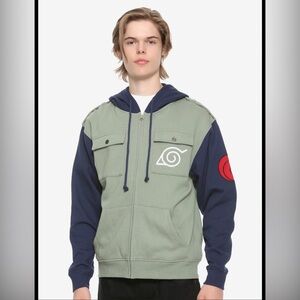 Naruto Shippuden Kakashi Hatake Zip Hoodie Sweatshirt Uzumaki Clan Large